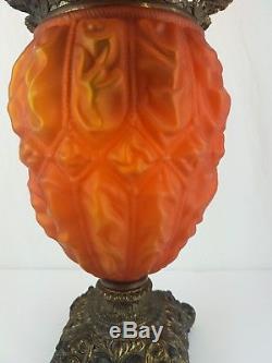 Antique Gone With The Wind Banquet Kerosene Oil Victorian Lamp Old CONSOLIDATED