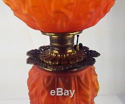 Antique Gone With The Wind Banquet Kerosene Oil Victorian Lamp Old CONSOLIDATED