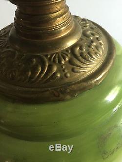 Antique Gone With the Wind GWTW Kerosene Oil Hand Painted Green Lamp- NEW PRICE
