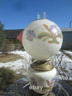 Antique Gone with the Wind Hurricane Oil Lamp Victorian Beautiful