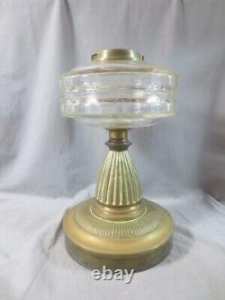 Antique HINKS OR MESSENGERS Cut Glass Duplex Oil Lamp Font & BRASS BASE