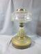 Antique HINKS OR MESSENGERS Cut Glass Duplex Oil Lamp Font & BRASS BASE