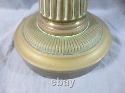 Antique HINKS OR MESSENGERS Cut Glass Duplex Oil Lamp Font & BRASS BASE