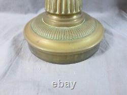 Antique HINKS OR MESSENGERS Cut Glass Duplex Oil Lamp Font & BRASS BASE