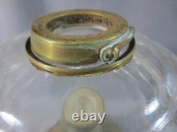 Antique HINKS OR MESSENGERS Cut Glass Duplex Oil Lamp Font & BRASS BASE