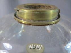 Antique HINKS OR MESSENGERS Cut Glass Duplex Oil Lamp Font & BRASS BASE
