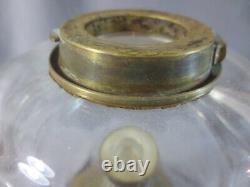 Antique HINKS OR MESSENGERS Cut Glass Duplex Oil Lamp Font & BRASS BASE