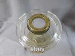 Antique HINKS OR MESSENGERS Cut Glass Duplex Oil Lamp Font & BRASS BASE