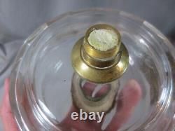 Antique HINKS OR MESSENGERS Cut Glass Duplex Oil Lamp Font & BRASS BASE