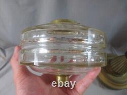 Antique HINKS OR MESSENGERS Cut Glass Duplex Oil Lamp Font & BRASS BASE