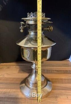 Antique Hinks Patent Duplex Double Wick Raising Burner Maple Oil Lamp London