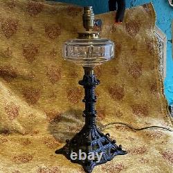 Antique Hinks & Sons Victorian Electric Brass Oil Light Lamp Arts & Crafts Iron