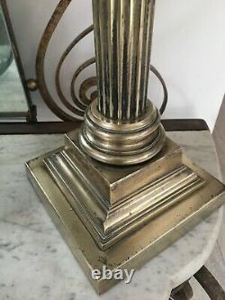 Antique Large Brass Corinthian Brass Oil Lamp