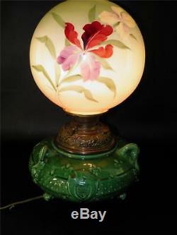 Antique Majolica Gone With The Wind Figural Oil Lamp B&h