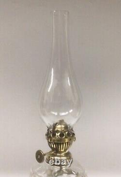 Antique Messengers Peg Oil Lamp Clear Glass Font And Shade