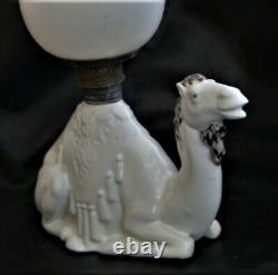 Antique Miniature Camel Figural Victorian Oil Lamp in Mint Condition 8 1/4 Tall
