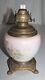 Antique Oil Kerosene Pink Lamp Base With Decorative Embossed P & A Burner