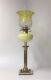 Antique Oil Lamp Acid Yellow Font Acid Yellow Glass Frilled Shade Duplex Burner