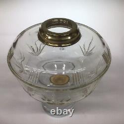 Antique Oil Lamp Banquet Lamp Cut Crystal Font Marigold Glass Shade 3ft Tall