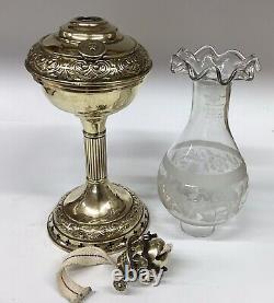 Antique Oil Lamp Brass Albion Lamp Co Birmingham Single Wick Burner