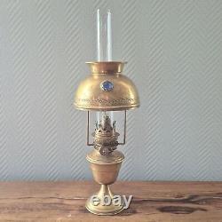 Antique Oil Lamp Brass Kerosene Light Star of David