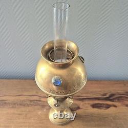 Antique Oil Lamp Brass Kerosene Light Star of David