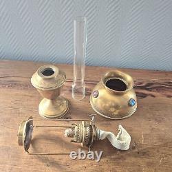 Antique Oil Lamp Brass Kerosene Light Star of David