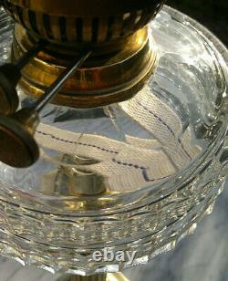 Antique Oil Lamp Cranberry Glass ShadeNeo Classical Corinthian Column30Tall
