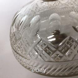 Antique Oil Lamp Cut Crystal Font Cranberry Glass Shade Lewtas Duplex Burner