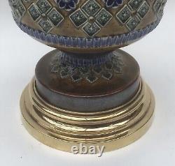 Antique Oil Lamp Doulton Lambert For Hinks Etched Antique Shade