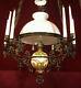 Antique Oil Lamp French Gothic Chandelier Victorian Hanging Candelabra Majolica