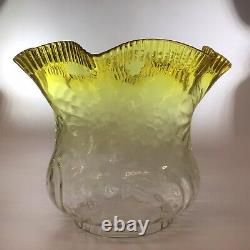 Antique Oil Lamp Hinks Base 1046 Hinks crystal Font Hinks Burner Yellow Shade