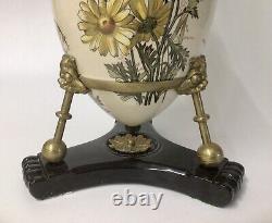 Antique Oil Lamp Messengers Duplex Key Lift Burner George Jones Daisies & Bees