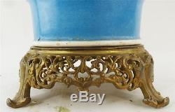 Antique Oil Lamp With Shade Sevres Porcelain With Gilt Bronze Mounts