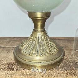 Antique Oil Lamp kerosene paraffin light French enamel handpainted wick burner