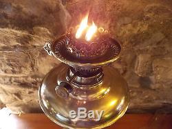 Antique Oil lamp Hinks No. 2 Copper & brass Arts & Crafts with Vaseline shade