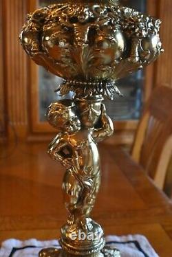Antique Original Gwtw Victorian Banquet Parlor Kerosene Oil Converted Lamp