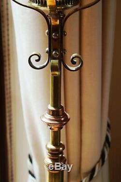 Antique-Ornate Brass/Copper Telescopic Floor Standing Oil Lamp