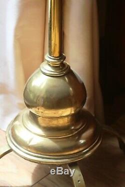 Antique-Ornate Brass/Copper Telescopic Floor Standing Oil Lamp