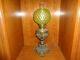 Antique Ornate Victorian Bradley & Hubbard Gilt Spelter Metal Fluid Oil Lamp