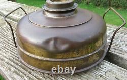 Antique PRACHT BRENNER 25' Oil Lamp Heater, Cranberry/Ruby Shade with Chimney