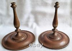 Antique Pair Of Arts & Crafts Oil Lamps Hinks & Son Paraffin Kerosene Lamps