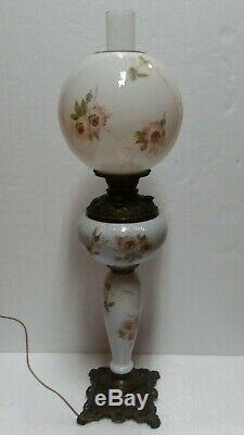 Antique Plume & Atwood 3 Tier Banquet Parlor Hurricane Oil Lamp Electrified