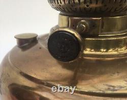 Antique Pulpit Room Heater Oil Lamp Brass And Cranberry Glass Honeycomb Shade. A