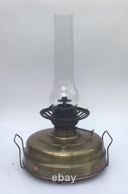 Antique Pulpit Room Heater Oil Lamp Brass And Cranberry Glass Honeycomb Shade. B