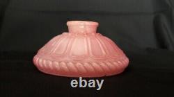 Antique Rose Pink Cased Milky Glass Kerosene Paraffin Oil Peg Lamp Shade L. 8