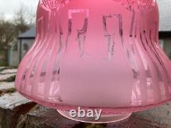 Antique Scottish Cranberry glass oil lamp shade, SALE IS FOR THE SHADE ONLY