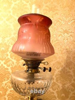 Antique Scottish Cranberry glass oil lamp shade, SALE IS FOR THE SHADE ONLY