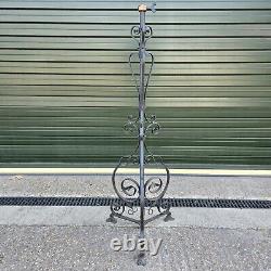 Antique Scrolled Ornate Wrought Iron Oil Lamp Standard Lamp Base 139cm tall