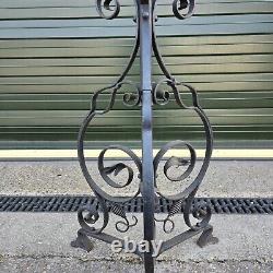 Antique Scrolled Ornate Wrought Iron Oil Lamp Standard Lamp Base 139cm tall